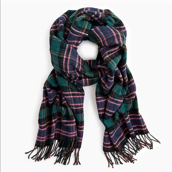 J. Crew Accessories - J crew Tartan Scarf green and pink